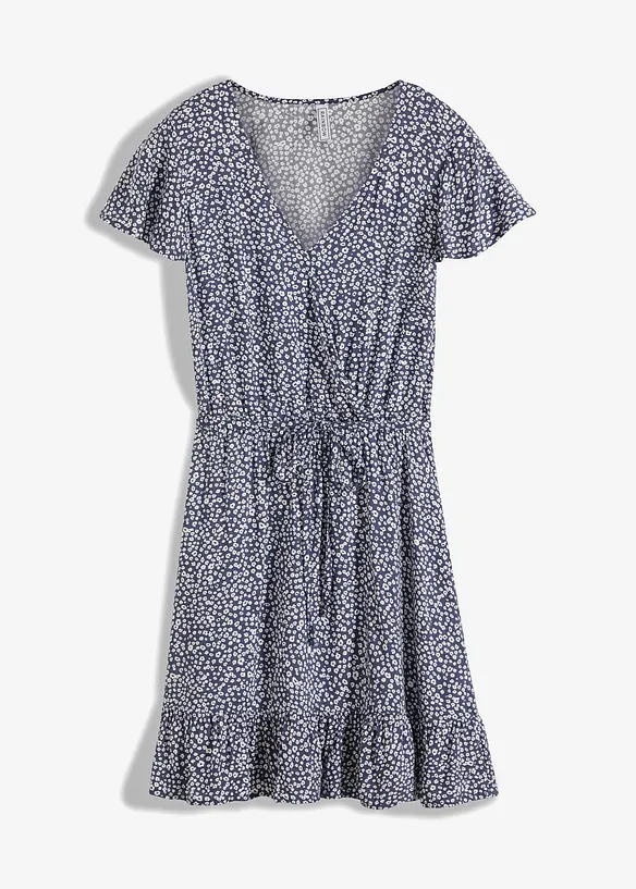 Minikleid aus fließender Viscose in blau von vorne - bonprix