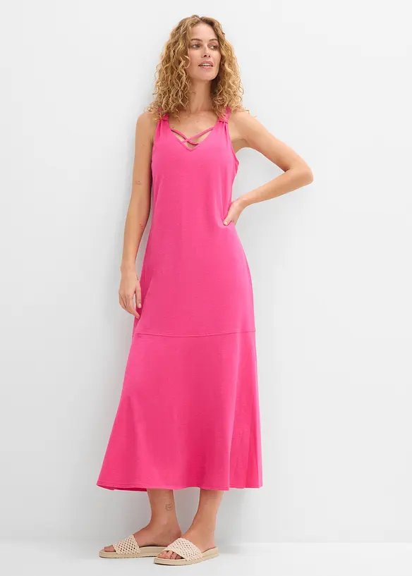 Trägerkleid aus reiner Bio-Baumwolle in pink von vorne (Totalaufnahme) - bonprix Trägerkleid aus reiner Bio-Baumwolle in pink von vorne (Totalaufnahme) - bonprix