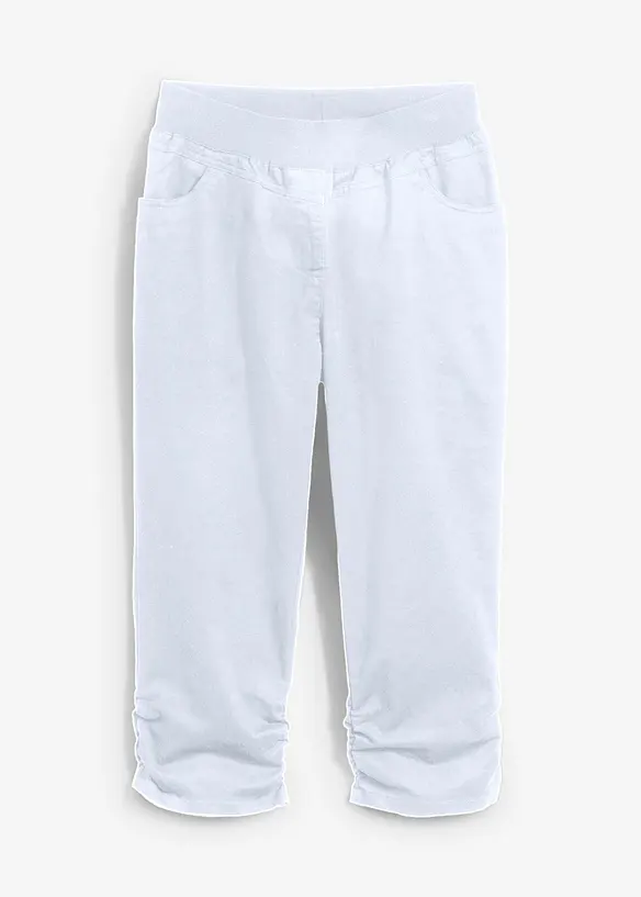 Capri-Hose aus Baumwoll-Mix in weiß von vorne - bonprix