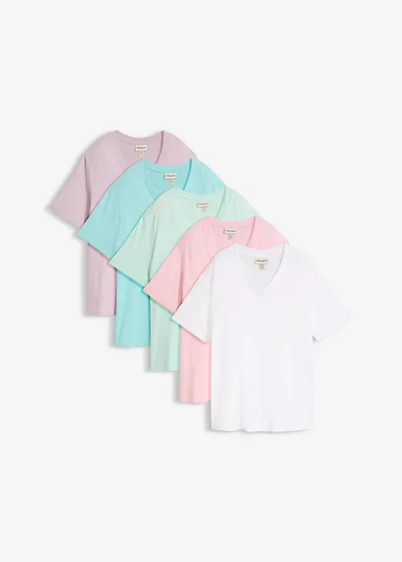 Longshirt (5er Pack) in rosa von vorne - bonprix Longshirt (5er Pack) in rosa von vorne - bonprix
