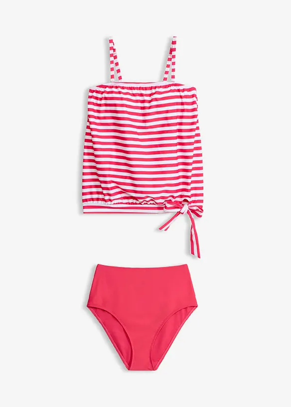 Oversize-Tankini mit abnehmbaren Trägern (2-tlg.Set) in pink von vorne - bonprix