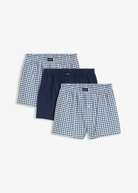 Lockere Jersey Boxershorts aus Baumwolle (3er Pack) in blau - bonprix