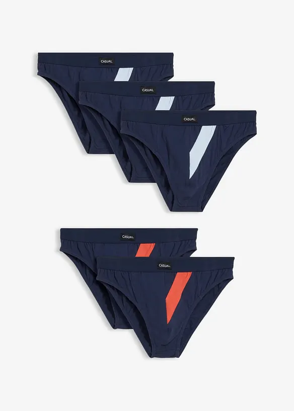 Slip mit Baumwolle (5er Pack) in blau - bonprix