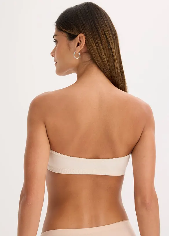 Bandeau BH mit Bio-Baumwolle (2er Pack) in beige von hinten (im Anschnitt) - bonprix