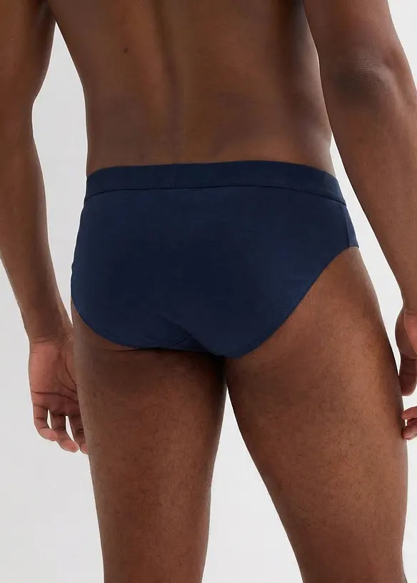 Slip mit Baumwolle (5er Pack) in blau von hinten - bonprix