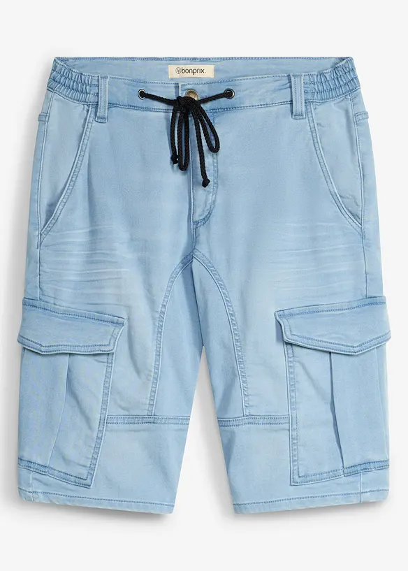 Sweatjeans-Bermuda in Regular-Fit in blau von vorne - bonprix