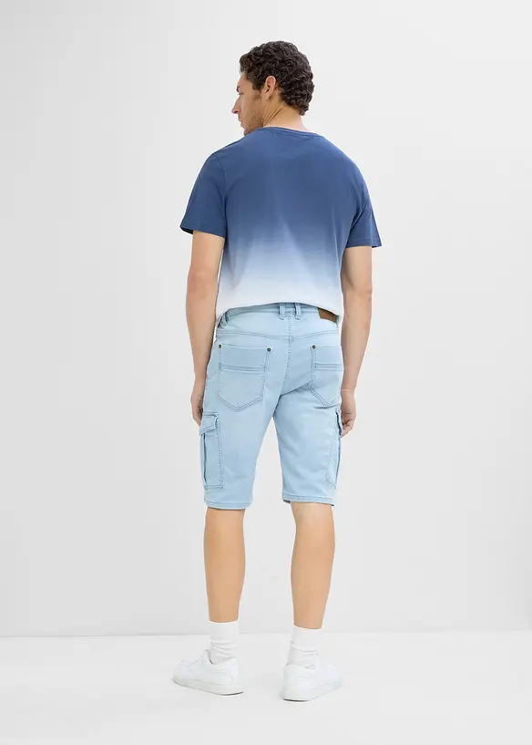 Sweatjeans-Bermuda in Regular-Fit in blau von hinten - bonprix
