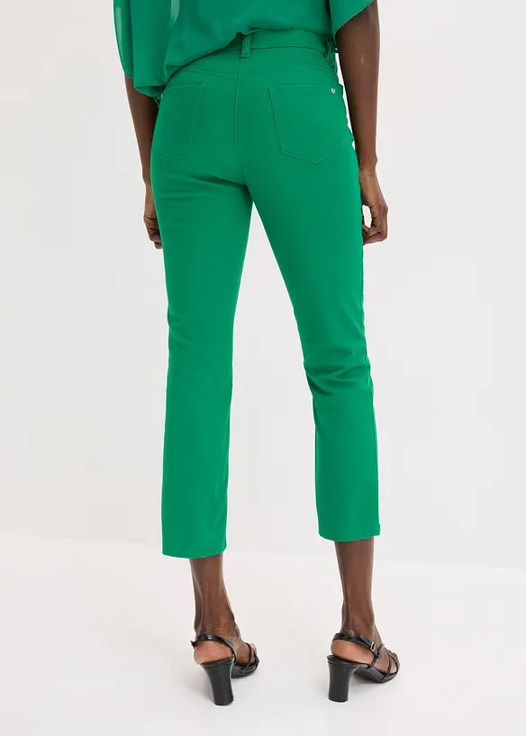 7/8 Stretch-Hose aus Twill in grün von hinten - bonprix
