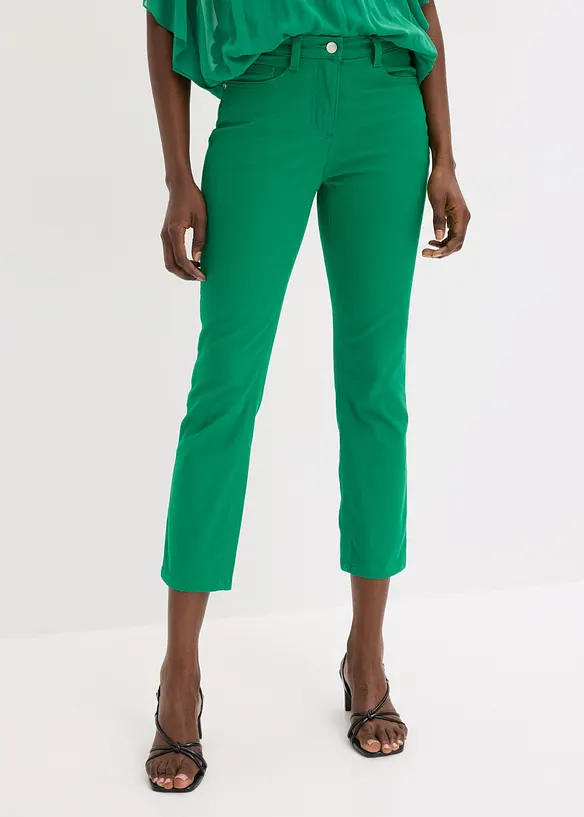 7/8 Stretch-Hose aus Twill in grün von vorne - bonprix