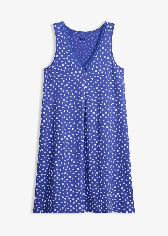 Kurzes Nachthemd aus softem Viskose-Mix in blau von vorne - bonprix