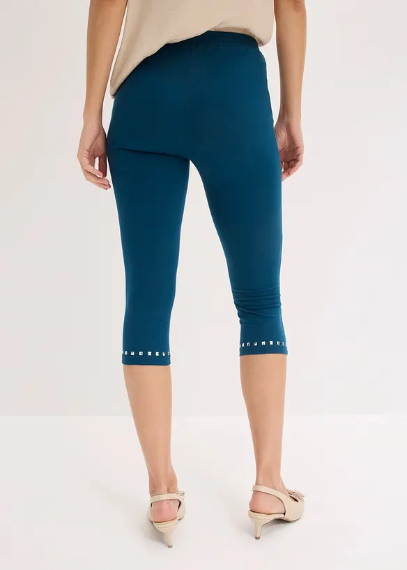 Capri-Leggings in petrol von hinten - bonprix