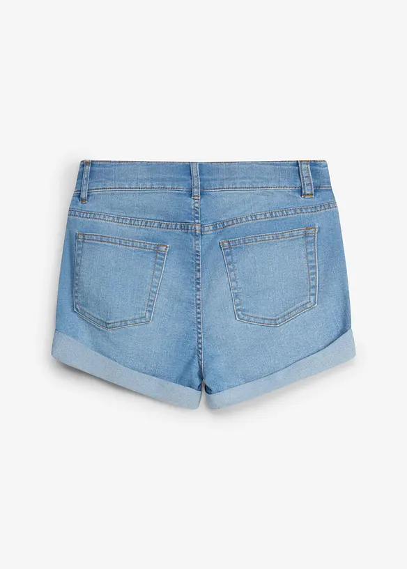 Jeans-Shorts Mid Waist in blau von hinten - bonprix