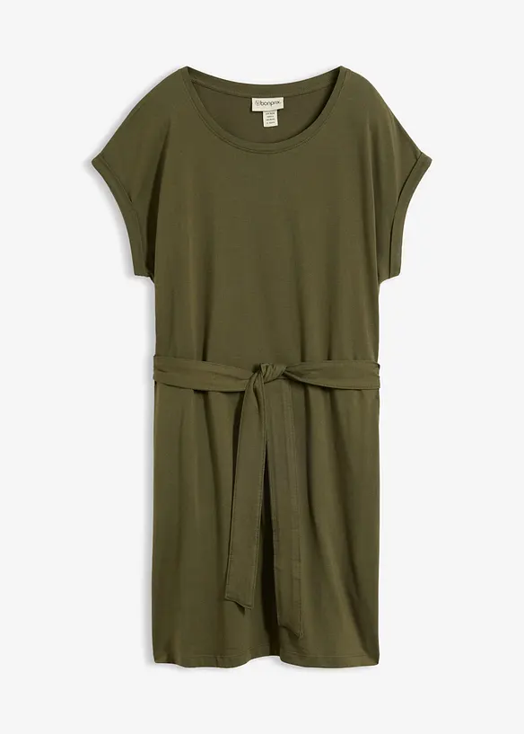 Shirtkleid aus reiner Baumwolle in grün von vorne - bonprix Shirtkleid aus reiner Baumwolle in grün von vorne - bonprix