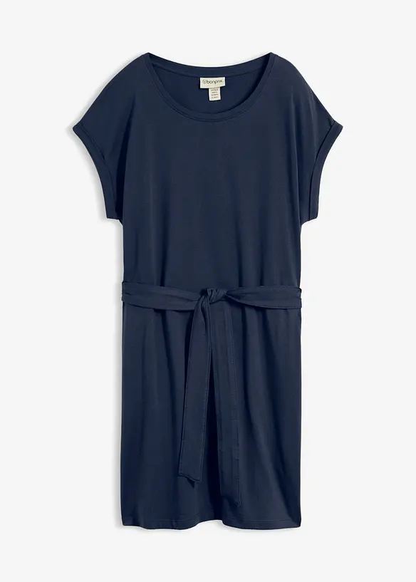 Shirtkleid aus reiner Baumwolle in blau von vorne - bonprix Shirtkleid aus reiner Baumwolle in blau von vorne - bonprix