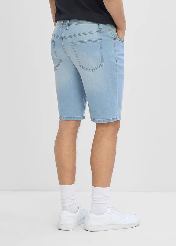 Stretch-Jeans-Bermuda in Regular-Fit (2er Pack) in blau von hinten - bonprix