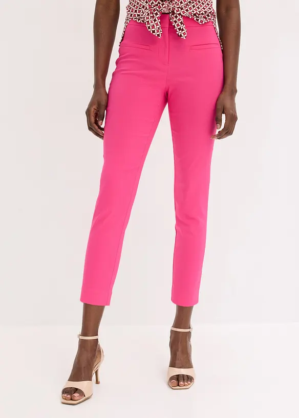 7/8-Hose aus elastischem Bengalin in pink von vorne - bonprix