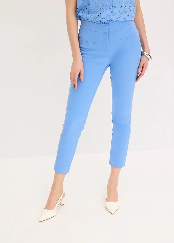 7/8-Hose aus elastischem Bengalin in blau von vorne - bonprix