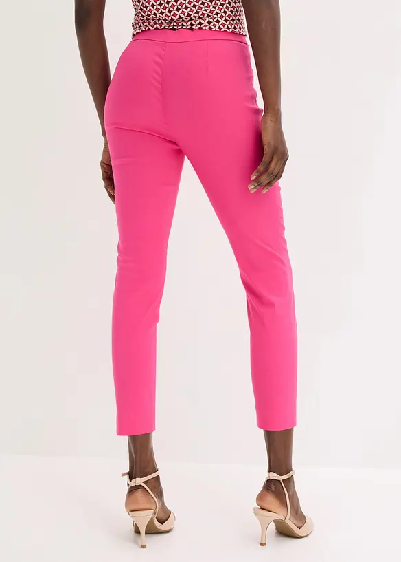 7/8-Hose aus elastischem Bengalin in pink von hinten - bonprix