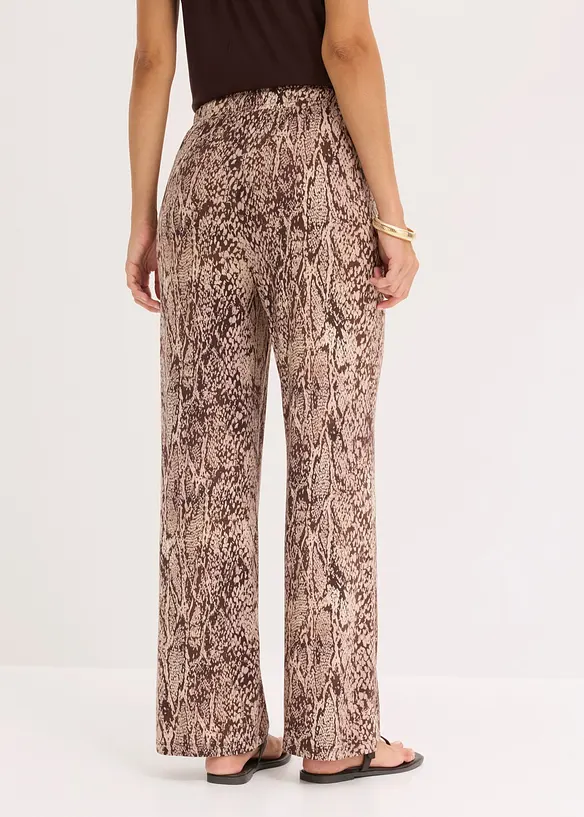 Jersey-Hose aus fließendem Viskose-Mix in beige von hinten - bonprix Jersey-Hose aus fließendem Viskose-Mix in beige von hinten - bonprix