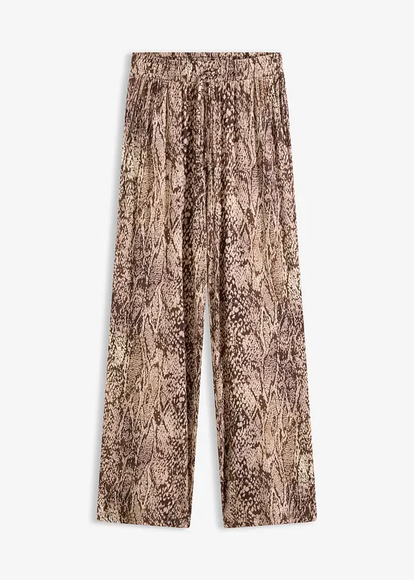 Jersey-Hose aus fließendem Viskose-Mix in beige von vorne - bonprix Jersey-Hose aus fließendem Viskose-Mix in beige von vorne - bonprix