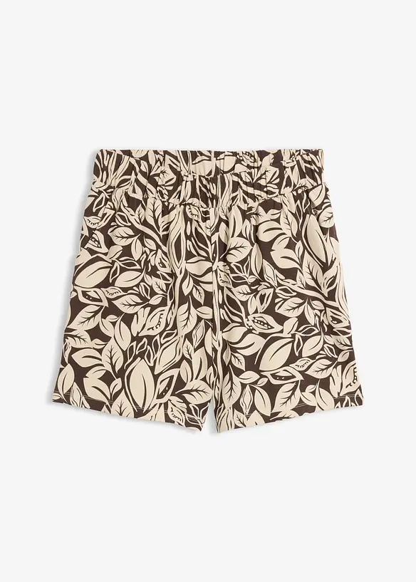 Jersey-Shorts aus elastischem Baumwoll-Mix in braun von vorne - bonprix