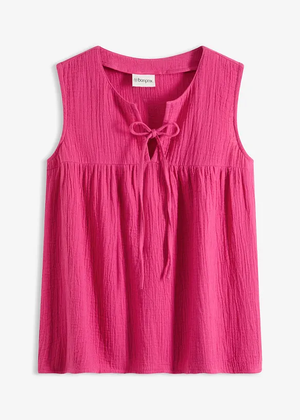 Musselin-Blusentop in pink von vorne - bonprix