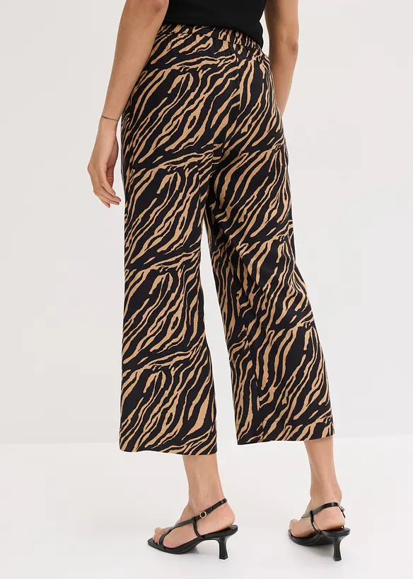 Schlupfhose aus Viskose in beige von hinten - bonprix