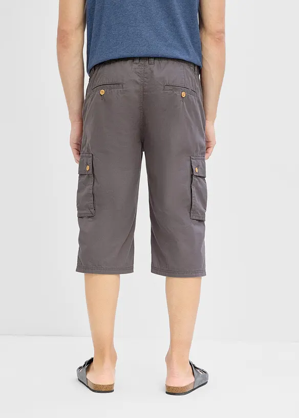 Cargo-Bermuda in Regular Fit in grau von hinten - bonprix
