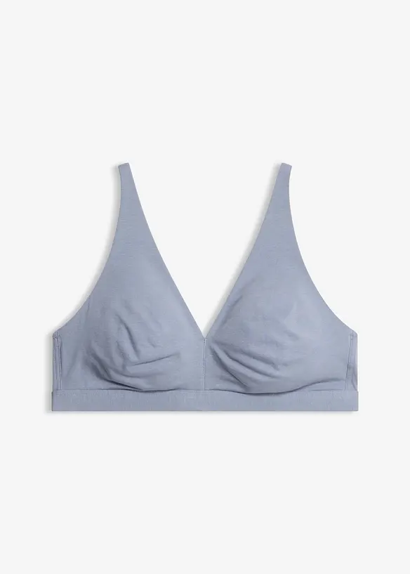 Bralette ohne Bügel mit Bio-Baumwolle in blau von vorne - bonprix