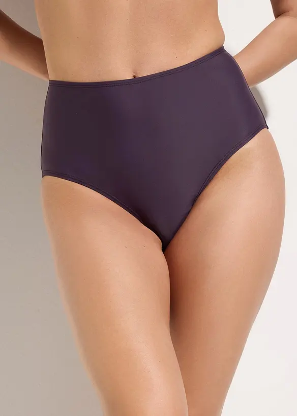 Highwaist-Bikinihose (2er Pack) in lila von vorne - bonprix