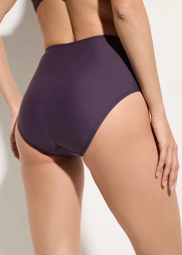 Highwaist-Bikinihose (2er Pack) in lila von hinten - bonprix