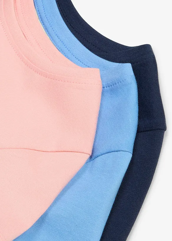 T-Shirt aus reiner Bio-Baumwolle (3er Pack) in rosa - bonprix