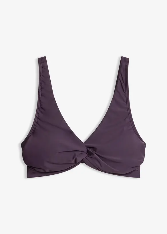 Bustier-Bikinioberteil mit Twistdetail in lila von vorne - bonprix