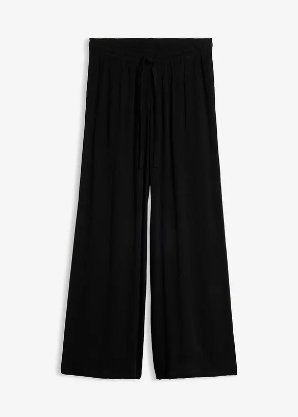 Weite Hose aus feiner Viskose in schwarz von vorne - bonprix