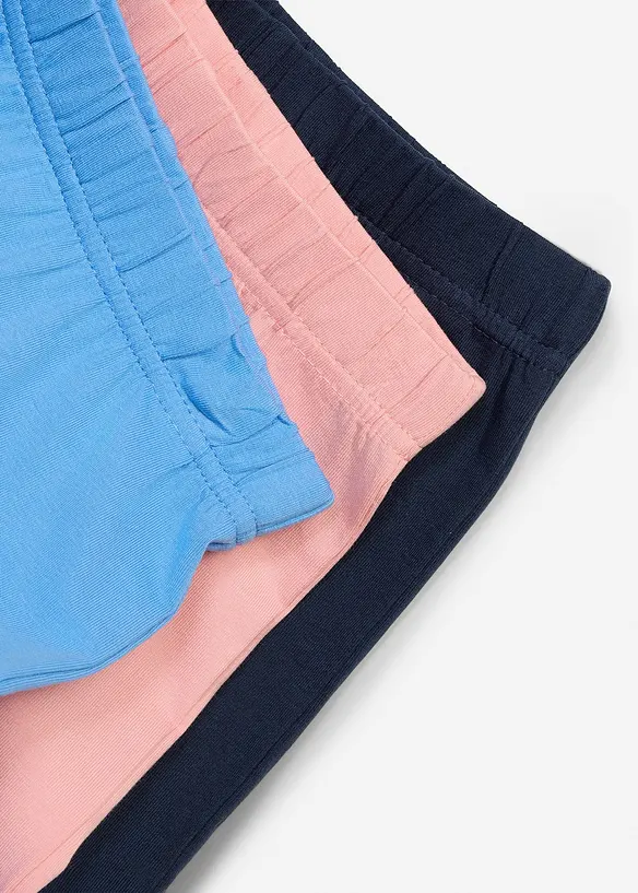 Radlerhose (3er Pack) aus elastischem Baumwoll-Mix in blau - bonprix