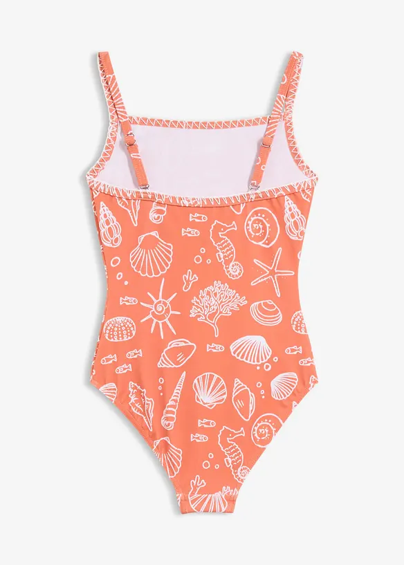 Badeanzug in orange von hinten - bonprix