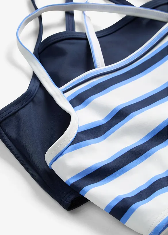Doppelpack Bikini  (4-tlg.Set) in blau - bonprix