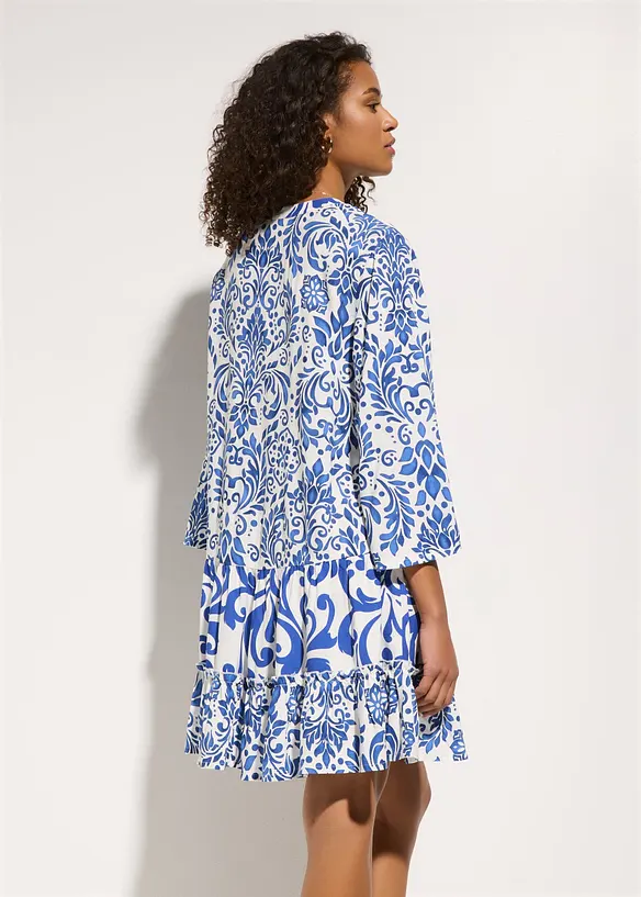 Strandkleid aus fließender Viskose in weiß von hinten (Totalaufnahme) - bonprix Strandkleid aus fließender Viskose in weiß von hinten (Totalaufnahme) - bonprix