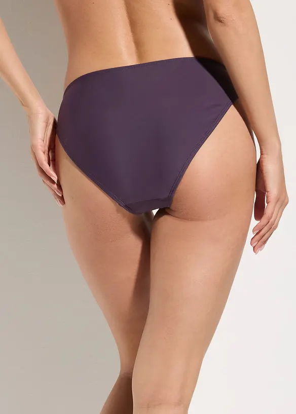 Bikinihose mit hohem Beinausschnitt (2er Pack) in lila von hinten - bonprix
