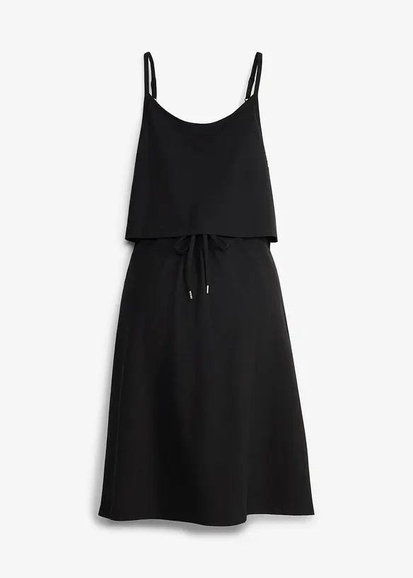 2-in-1 Umstandskleid mit Stillfunktion aus Bio-Baumwolle in schwarz von vorne - bonprix