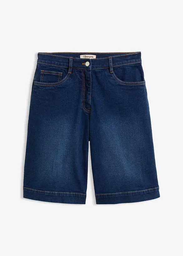 Jeans-Bermuda Mid Waist mit Bio-Baumwolle in blau von vorne - bonprix