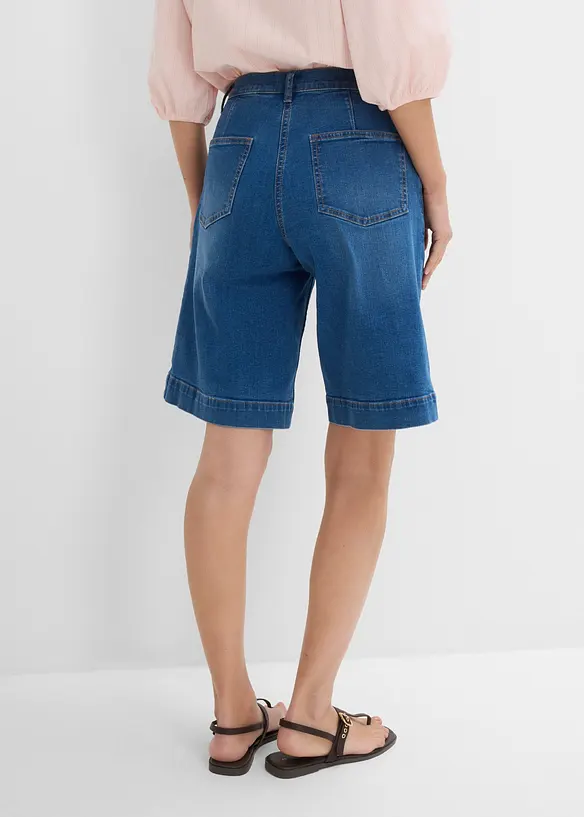 Jeans-Bermuda Mid Waist mit Bio-Baumwolle in blau von hinten - bonprix