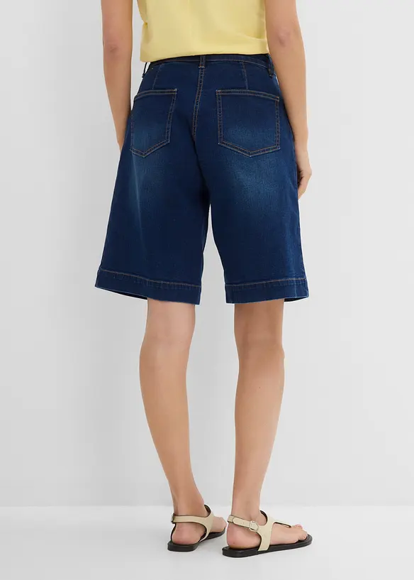 Jeans-Bermuda Mid Waist mit Bio-Baumwolle in blau von hinten - bonprix