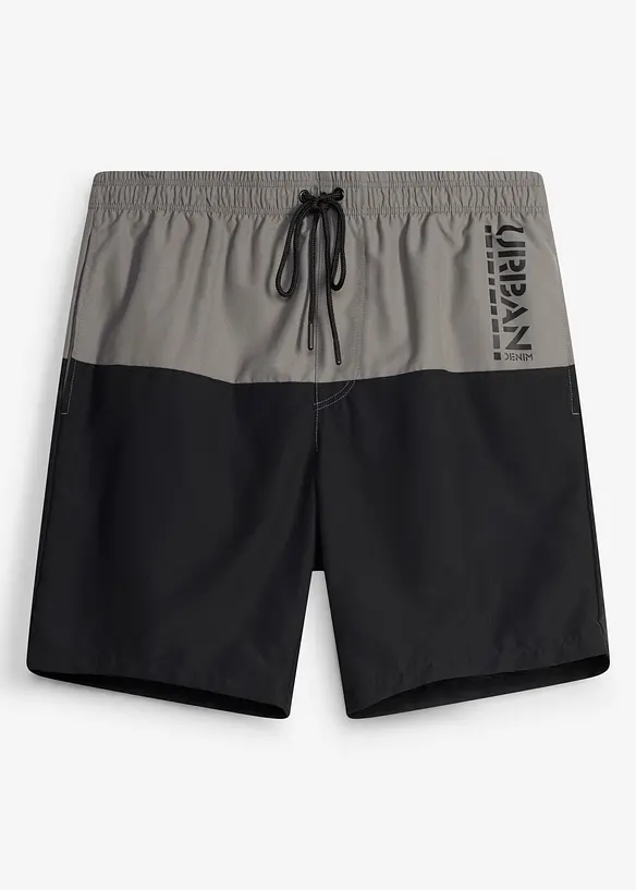 Badeshorts mit Colorblocking in grau von vorne - bonprix
