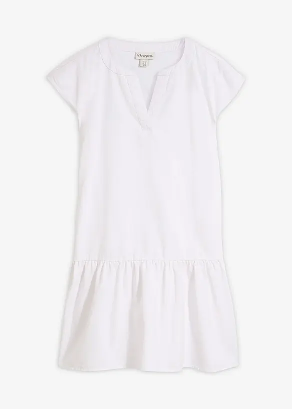 Jeans-Tunika-Kleid aus Baumwolle in weiß von vorne - bonprix