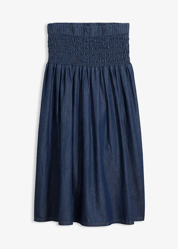 Jeansrock Midi, Gummibund in blau von vorne - bonprix Jeansrock Midi, Gummibund in blau von vorne - bonprix