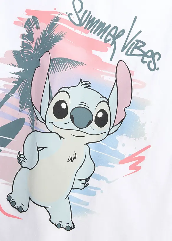 Disney Stitch T-Shirt aus reiner Baumwolle in weiß - Lilo & Stitch