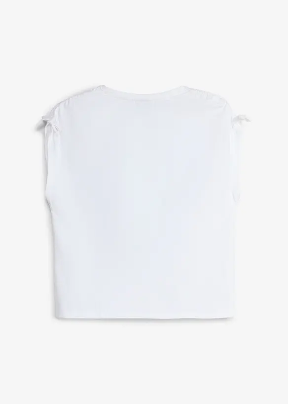 Shirt aus elastischem Bio-Baumwoll-Mix in weiß von hinten - bonprix