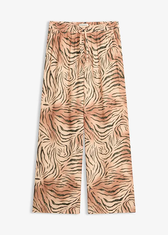 Weite Hose mit Komfortbund in beige von vorne - bonprix Weite Hose mit Komfortbund in beige von vorne - bonprix