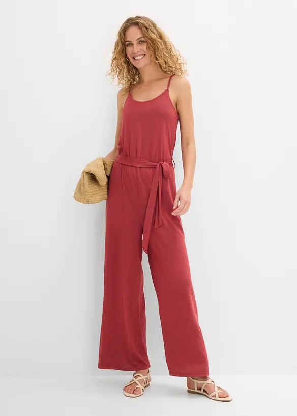 Overall aus softem Modal-Mix in rot von vorne (Totalaufnahme) - bonprix